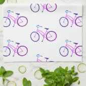 紫色の自転車はパターキッチンタオルを自転車に乗せる キッチンタオル (折り畳み)