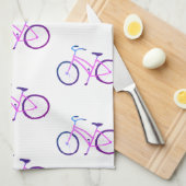 紫色の自転車はパターキッチンタオルを自転車に乗せる キッチンタオル (四つ折り)