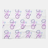 紫色の自転車はパターキッチンタオルを自転車に乗せる キッチンタオル (横)