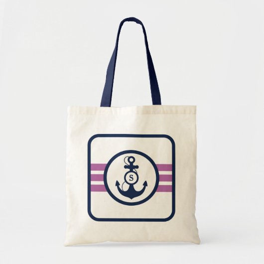 紫色の航海のなモノグラム トートバッグ (正面)