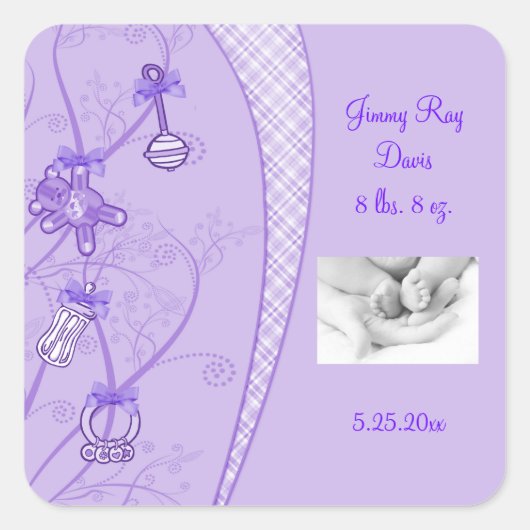 紫色の色合いの我々の新しい追加 スクエアシール (正面)