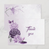 紫色の色合いの花のサンキューカード サンキューカード (正面/裏面)