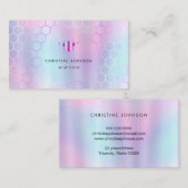 紫色の色合いハニカムヘキソンズビーロゴビジネス 名刺 (正面/裏面)