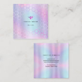 紫色の色合いハニカムヘキソンミツバチ スクエア名刺 (正面/裏面)