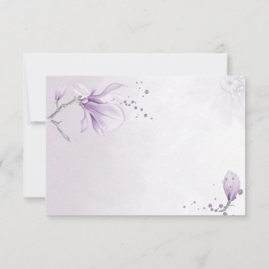 紫色の色合い花ジオメトリックサンキューカード サンキューカード (裏面)