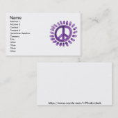 紫色の色彩の鮮やかなピースサインの名刺 名刺 (正面/裏面)