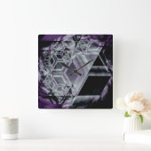 紫色の色相の柱時計 スクエア壁時計 (ホーム)