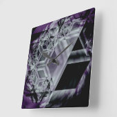 紫色の色相の柱時計 スクエア壁時計 (傾斜)