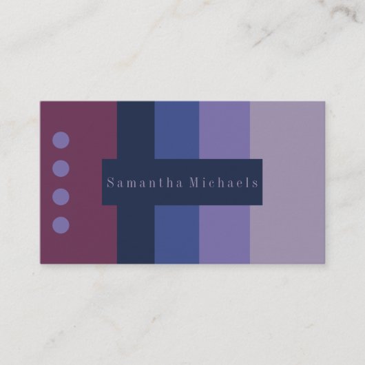 紫色の色調のカラーブロック名刺 名刺 (正面)