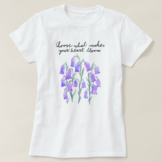紫色の花あなたのハート開花 Tシャツ (デザイン正面)