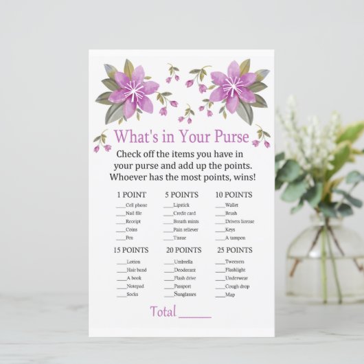 紫色の花あなたの財布ゲームの中に何がある (スタンド正面)