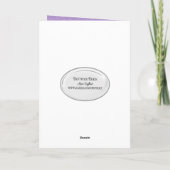 紫色の花が付いた15周年記念カード カード (裏面)