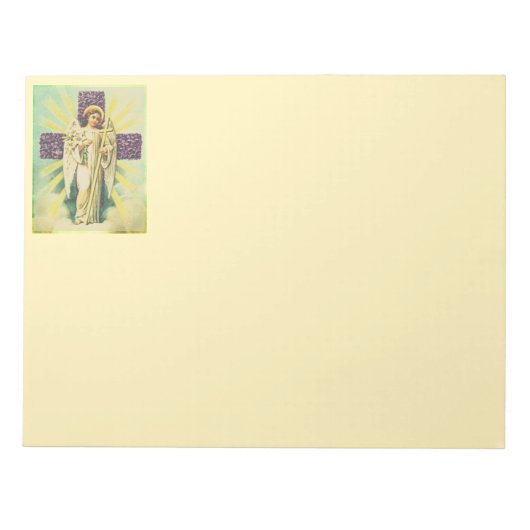 紫色の花が咲いたクロスメモ帳 ノートパッド (正面)