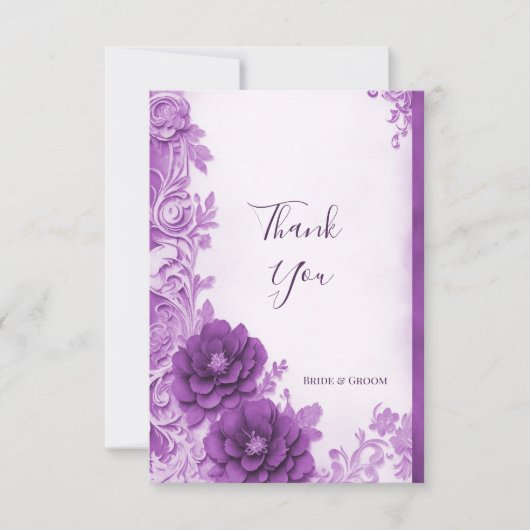 紫色の花が咲くサンキューカード サンキューカード (正面)