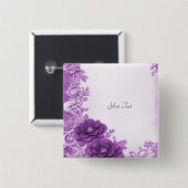 紫色の花が咲くボタン 缶バッジ (正面&裏面)