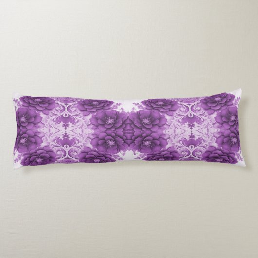 紫色の花が咲く抱き枕 ボディピロー (裏面)