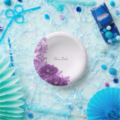 紫色の花が咲く ペーパーボウル (パーティー)