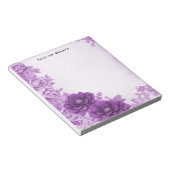 紫色の花が花咲くメモ帳 ノートパッド (アングル)