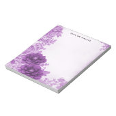 紫色の花が花咲くメモ帳 ノートパッド (回転)