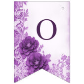 紫色の花が花束の旗を飾る バンティングフラッグ (第2の旗)