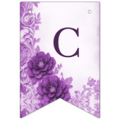 紫色の花が花束の旗を飾る バンティングフラッグ (第1の旗)