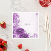 紫色の花が花束を飾る スタンダードカクテルナプキン (インサイチュ)