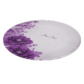 紫色の花が花盛りの切り板 カッティングボード (角)