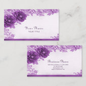 紫色の花が花盛りの名刺 名刺 (正面/裏面)