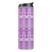紫色の花が花盛りの熱タンブラー タンブラー (回転左)