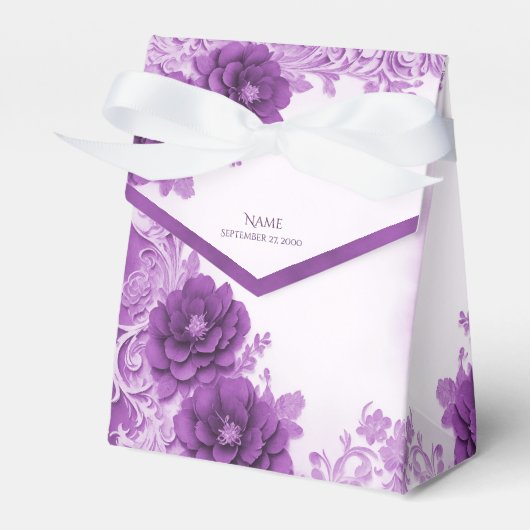 紫色の花が花見箱 フェイバーボックス (正面サイド)
