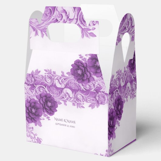 紫色の花が花見箱 フェイバーボックス (オープン)