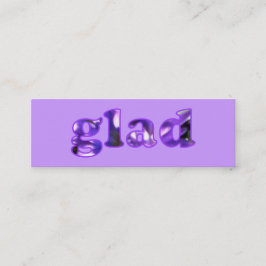 紫色の花しおりで綴ったGlad スキニー名刺