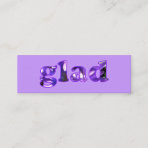 紫色の花しおりで綴ったGlad スキニー名刺
