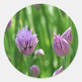 紫色の花じんましん花 ラウンドシール