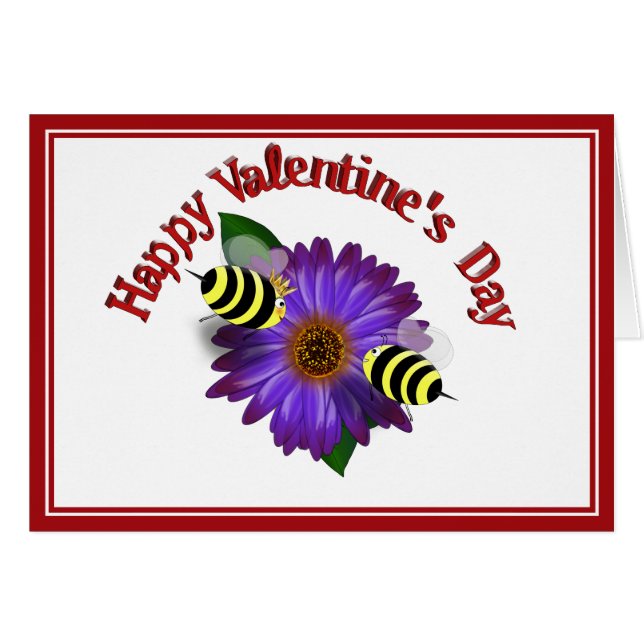 紫色の花で出会う漫画のミツバチ (正面横)