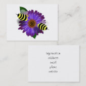 紫色の花で出会う漫画のミツバチ 名刺 (正面/裏面)