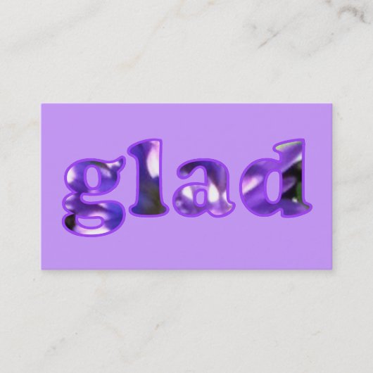 紫色の花で綴ったGlad名刺 名刺 (正面)