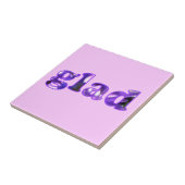 紫色の花で綴ったGlad Trivet タイル (側面)