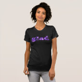 紫色の花で綴られたGladの文字のTシャツ Tシャツ (正面フル)