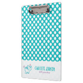 紫色の花とかわいいベビーゾウ クリップボード (左)