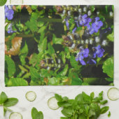 紫色の花とのまわりに キッチンタオル (折り畳み)