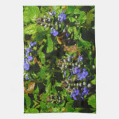 紫色の花とのまわりに キッチンタオル (縦)