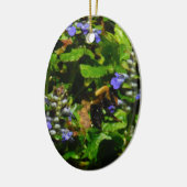 紫色の花とのまわりに セラミックオーナメント (左)