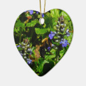 紫色の花とのまわりに セラミックオーナメント (左)