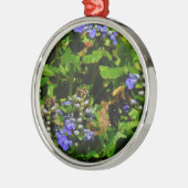 紫色の花とのまわりに メタルオーナメント (左)