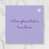 紫色の花とグリッターギフトラベル フェイバータグ (裏面)