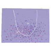 紫色の花とグリッター抱き枕 ラージペーパーバッグ (裏面)