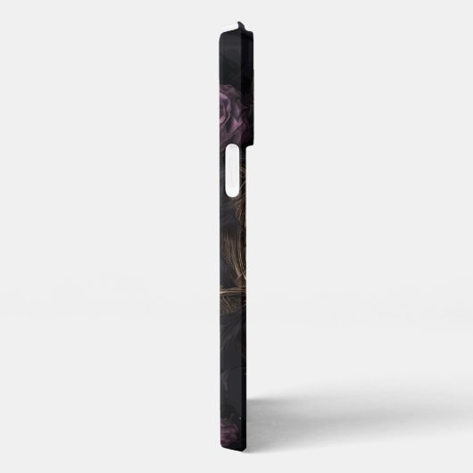 紫色の花とスカル iPhoneケース (右側面)