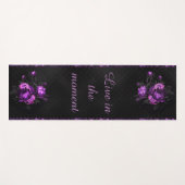 紫色の花とパーソナライズされた引用文 ヨガマット (正面(横))