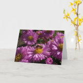 紫色の花とビーカード カード (黄色い花)